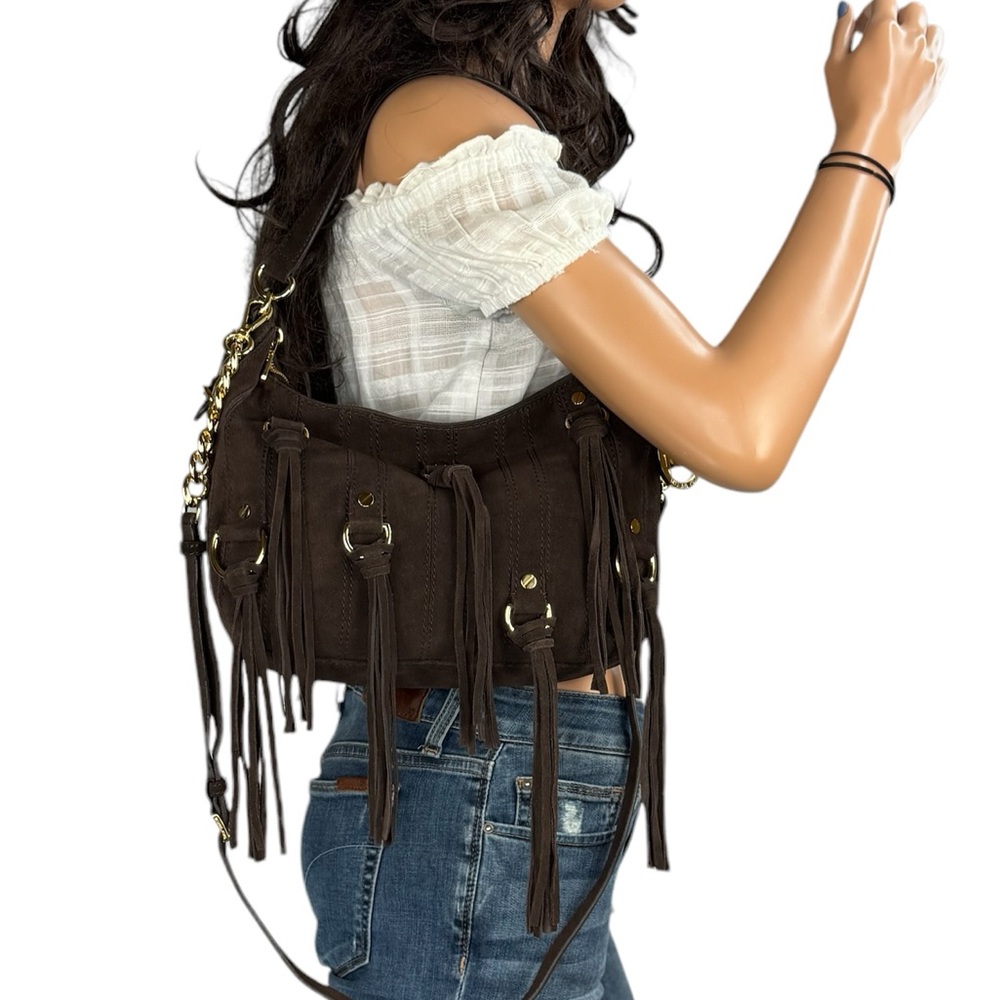 Michael Kors Presley Medium Hobo Shoulder Crossbody Bag Coffee